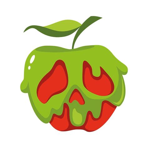 Premium Vector Poison Apple For Halloween ð¡artoon Vector Illustration