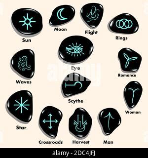 Set Von Hexen Runen Wiccan Weissagung Symbole Alte Okkulte Symbole