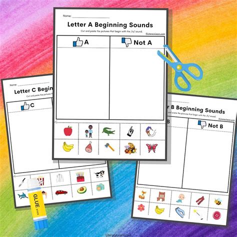 Beginning Sounds Cut And Paste Worksheets