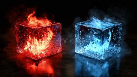 Fire And Ice Hot And Cold Concepts Joy And Sorrow Truth And Lies Beauty And Ugliness Stock
