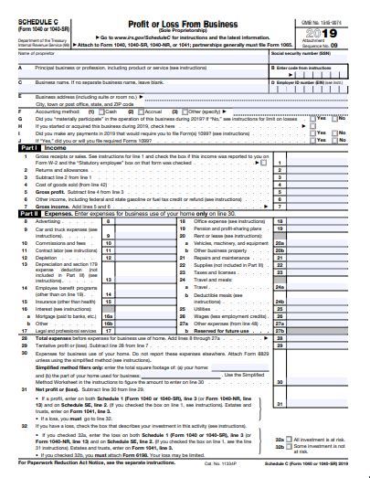 Solved Schedule C Form Profit Or Loss From Business Chegg