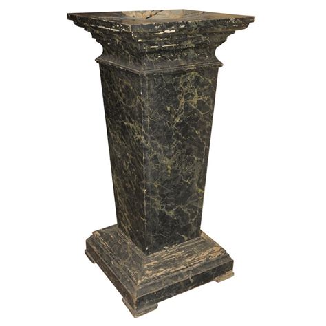 19th Century Faux Marbre Wooden Pedestal At 1stdibs