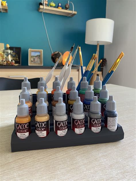 Free Stl File Vallejo Paint Bottle Holder Brushes D Print Model To