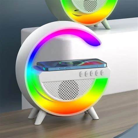 Caixa De Som G Speaker Carregador Sem Fio Bluetooth Rgb L Mpada De Mesa