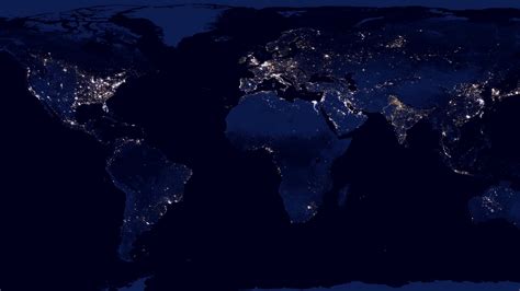 Earth Map At Night Showing City Lights Focus Stock Motion Graphics SBV ...