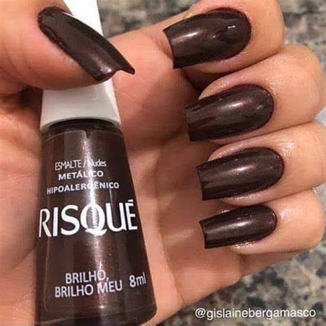 Esmalte Risqué Nude Metálico Brilho Brilho Meu ml Shopee Brasil