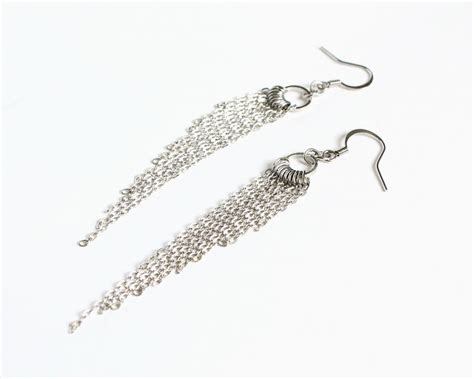 Diagonal Waterfall Tassels Earrings Cissy Pixie