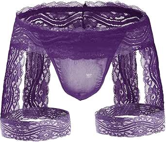 SINROYEE Men S Sexy Lingerie Sissy Panties Lace Tirm Bulge Pouch G String Thongs Underwear With