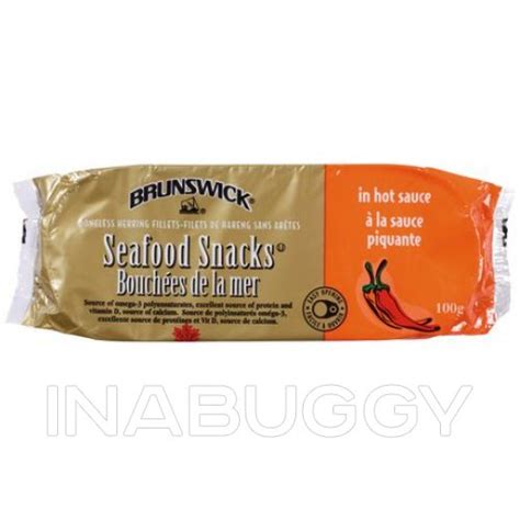 Brunswick Seafood Snacks Boneless Herring Fillets In Hot Sauce 100g