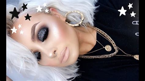 Full Glam Black Glitter Smokey Eye Makeup Tutorial Youtube