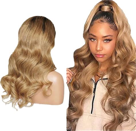 Jczijcx Perruque Femme Naturelle Perruque Blonde Ombre Wig B Body