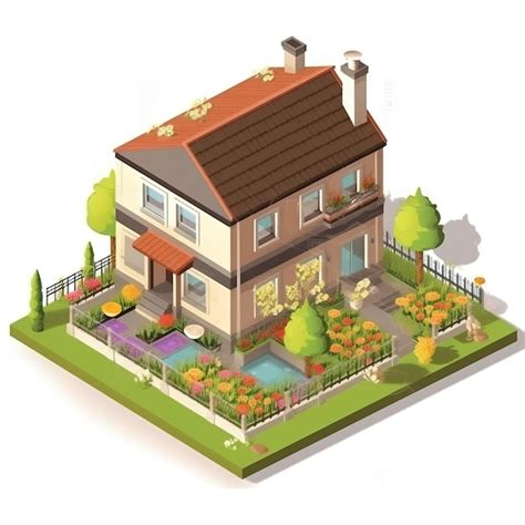 Premium AI Image | A house with a garden and a fence