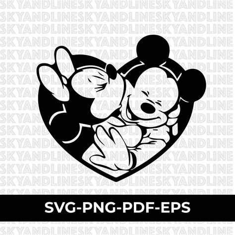 Mickey Minnie Love Mickey Minnie Kissing Svg Eps Png Vector Files