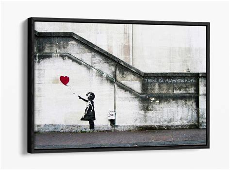 Banksy Red Balloon Girl gallery Wrapped Canvas Art Print Float Frame ...