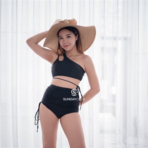 Jual Sundayclub Gaia Bikini Swimwear One Shoulder Oneshoulder Bikini Baju Renang Set Shopee