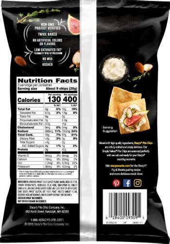 Stacy S Organic Baked Simply Naked Pita Chips 3 Oz Kroger
