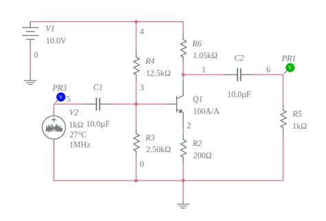 NPN-BJT Amplifier with Voltage Divider Bias - Multisim Live