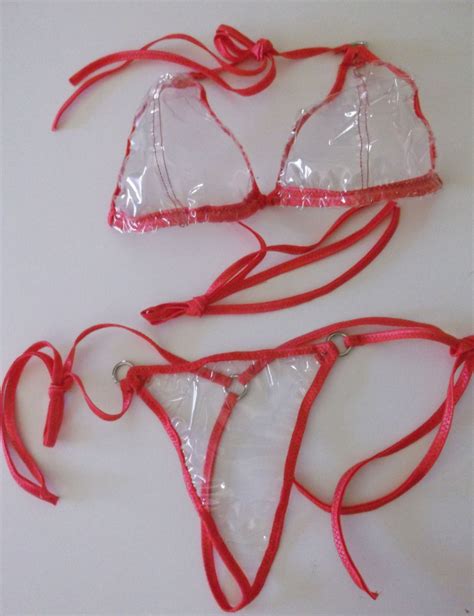 Women S Clear Plastic G String Thong Bikini Side Ties Tan My Xxx Hot Girl