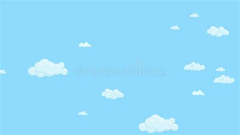 Blue Sky Full of Clouds Moving Right To Left. Cartoon Sky Background ...