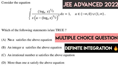 Jee Advanced 2022 Maths Solution Paper 1 Definite Integration Jee