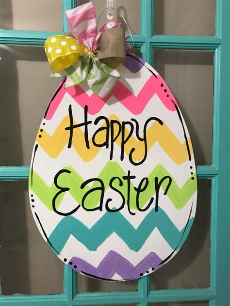 Easter Egg Wooden Door Hanger Wooden Door Hangers Door Hangers