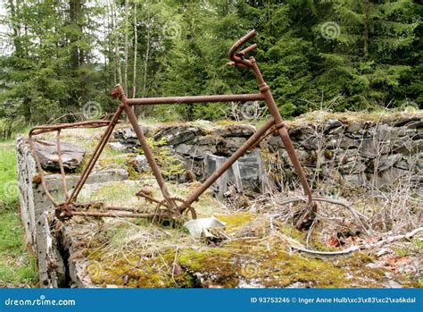 Rusty Old Bike Stock Photo Image Of House Spring Rusty 93753246