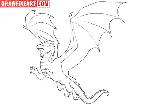how to draw a dragon simple