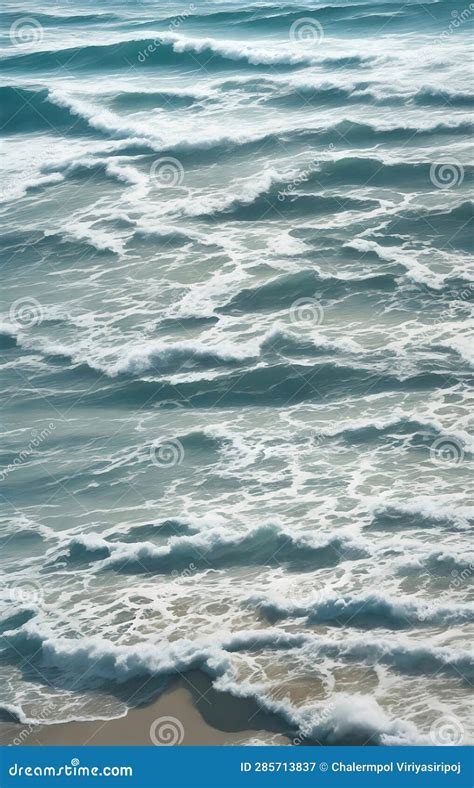 A Painting of Waves on the Beach. Stock Illustration - Illustration of ...