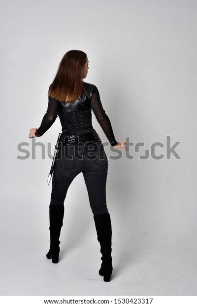 Full Length Portrait Pretty Brunette Woman Stock Photo Shutterstock