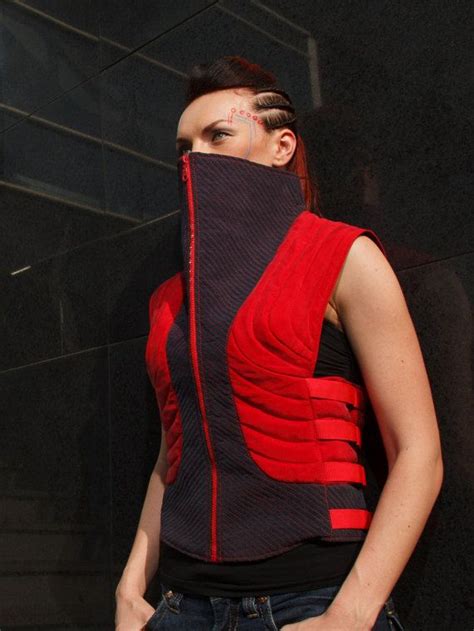 Cyberpunk High Collar Vest Adjustable Size Futuristic Sci Fi Etsy