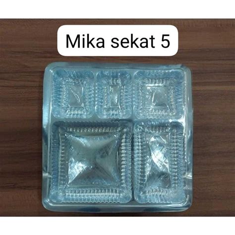 Jual Isi 100 Tray Mika Sekat U Kotak Nasi Sekat 5 UK 20x20 Shopee