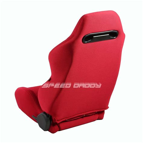 X Nrg Type R Fully Reclinable Racing Seat Seats Adjustable Slider Red