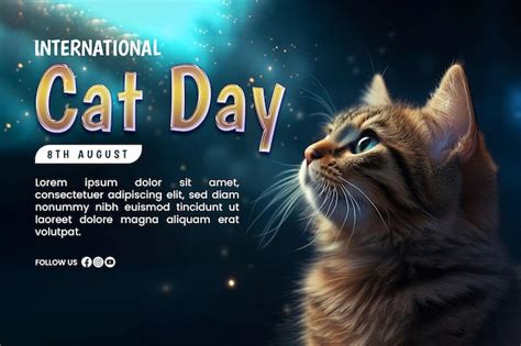 Cartel Feliz Día Internacional Del Gato Archivo Psd Premium
