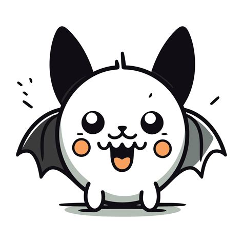 Bat Cartoon Character Mascot Vector Illustration. Cute Bat Character ...