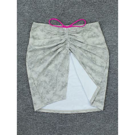 Women Leopard Swimsuit Cover Up Skirt Drawstring Beach Wrap Bikini Swimwear Cover Up Skirt