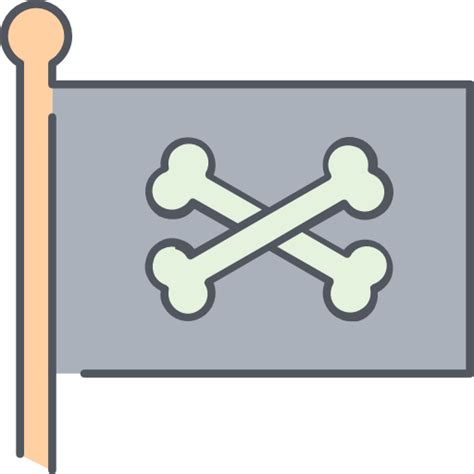 Jolly Roger Opened Outlines Color Icon