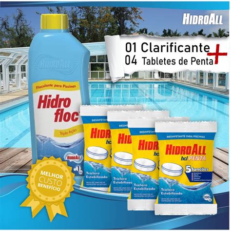 CLARIFICANTE HIDROFLOC 04 Pastilha De Cloro Hcl Penta 5 Em 1 Tablet