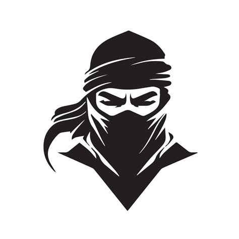 Ninja Vector Icon Simple Minimal Logo Of Hooded Assassin Isolated