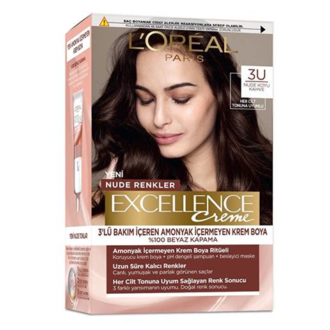 Loreal Paris Excellence Creme Nude Renkler Sa Boyas U Nude Koyu Kahve Gratis