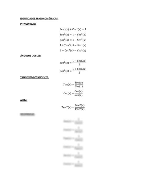 SOLUTION Identidades Trigonom Tricas Studypool