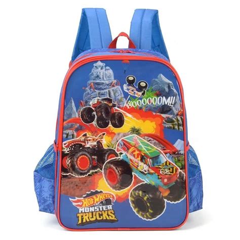 Mochila Luxcel Hot Wheels Masculino Azul Shopee Brasil