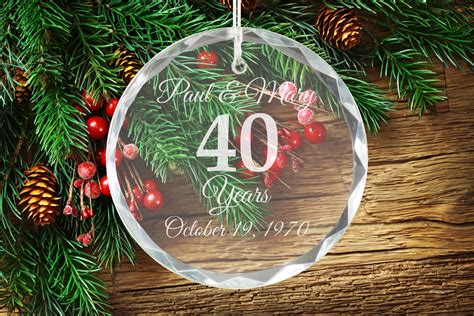 40th Anniversary Personalized Crystal Holiday Ornament - Etsy