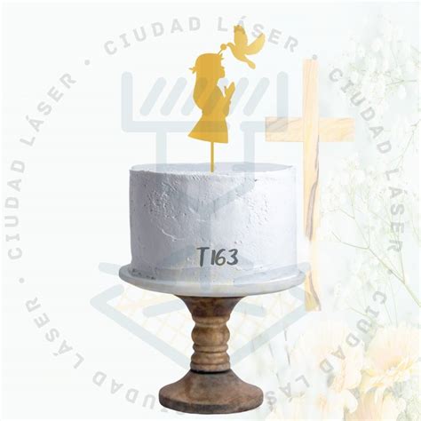 Cake topper niña primera comunión Ciudad laser