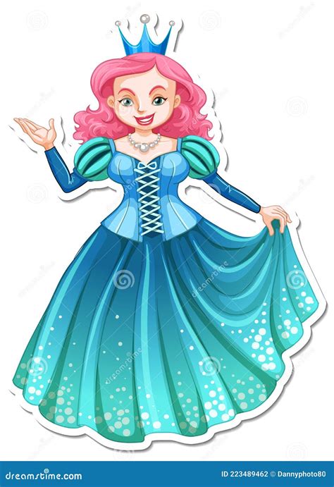 Beautiful Queen Cartoon Character Sticker Stock Vector - Illustration ...