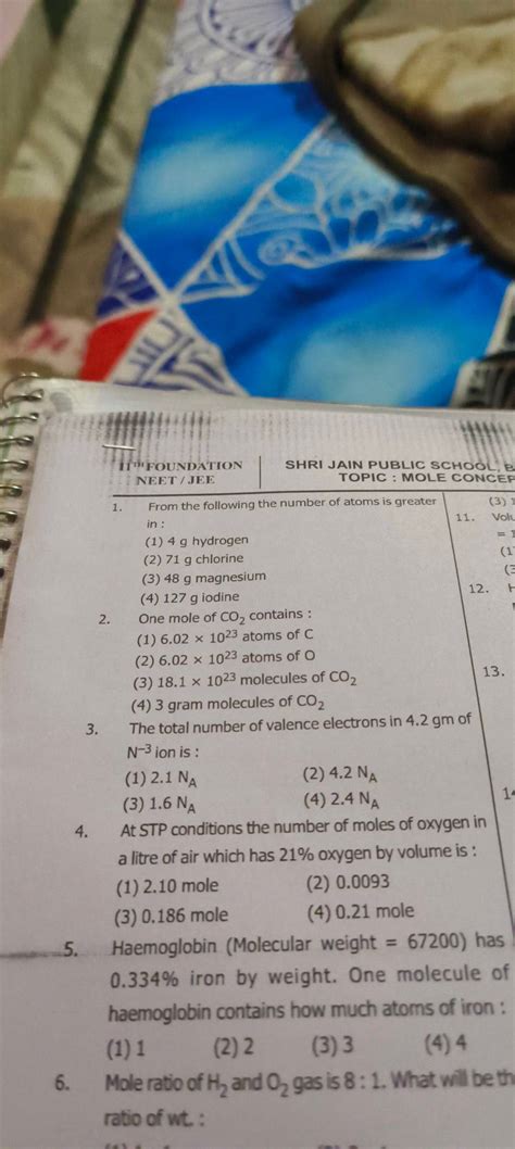 At Stp Conditions The Number Of Moles Of Oxygen In A Litre Of Air Which H