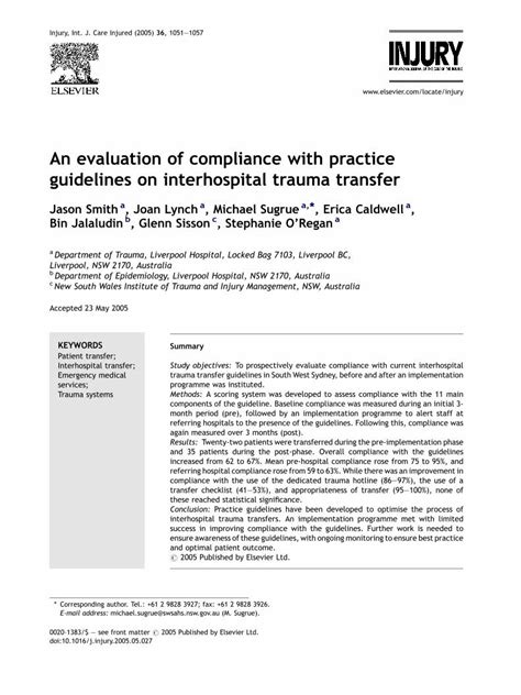 Pdf An Evaluation Of Compliance With Practice Guidelines On