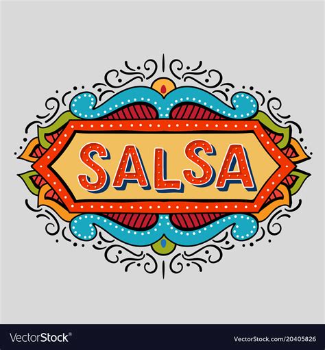 Festive hand drawn salsa frame Royalty Free Vector Image