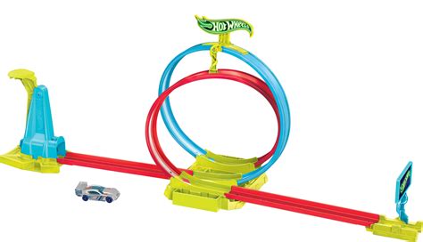 Hot Wheels Neon Speeders Track Set Laser Stunt Slamway With Hot Wheels Car Easy Storage