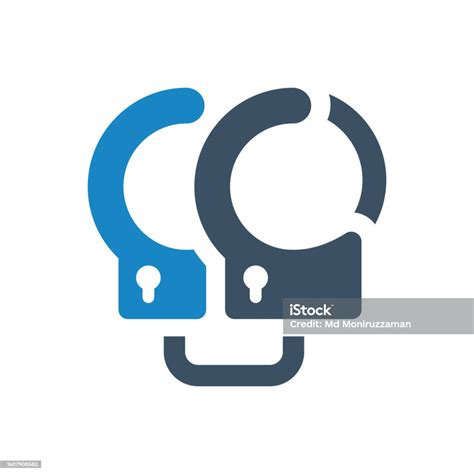 Handcuffs Icon Or Police Service Work Silhouette Icon Handcuff Stock