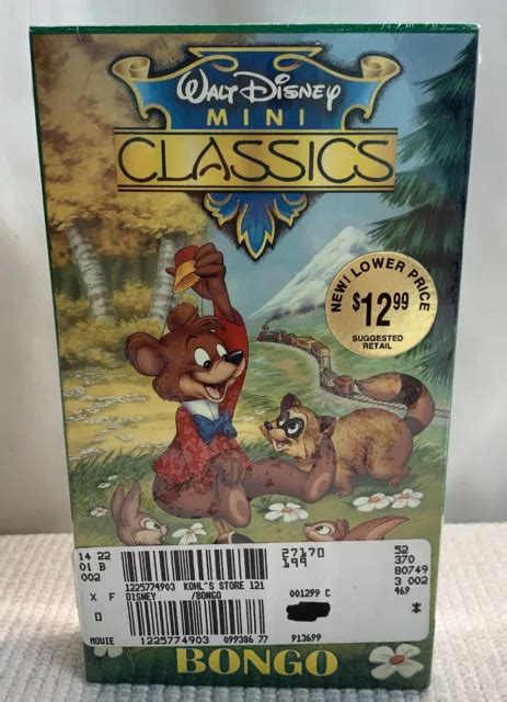 Bongo Vhs 1991 Walt Disney Mini Classics Animé Vintage Scellé Eur 29